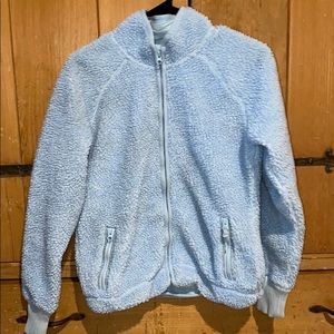 Old navy blue fuzzy winter coat